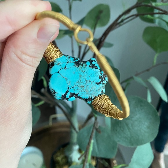Boho turquoise bracelet - Picture 4 of 5